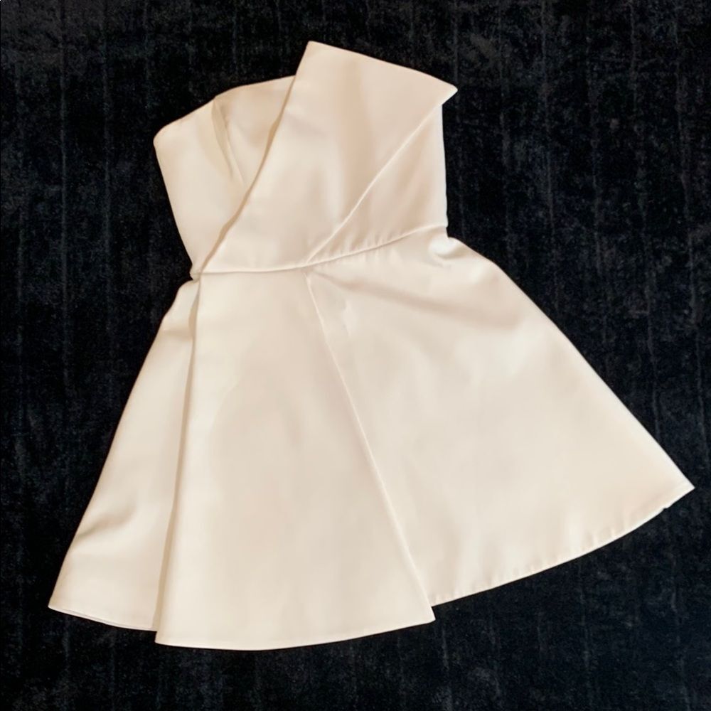 C/MEO Collective My Life White Strapless Asymmetric Mini Dress XS